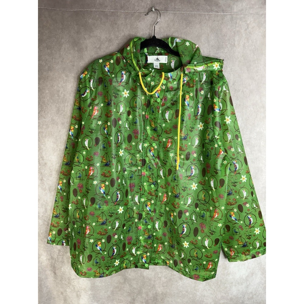 Disney Parks Enchanted Tiki Room Rain Tropical Bird Jacket In Green Size XXL